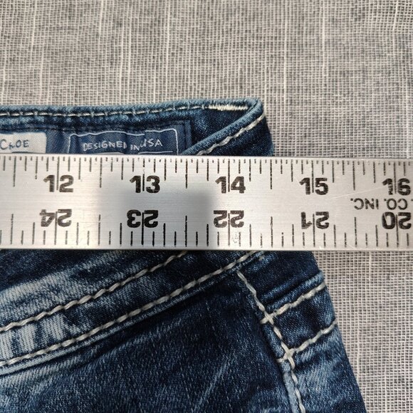 Miss Me Jeans Womens Size 29 Blue Chloe Boot Metallic Stitch Embellished M3327B - Picture 8 of 15